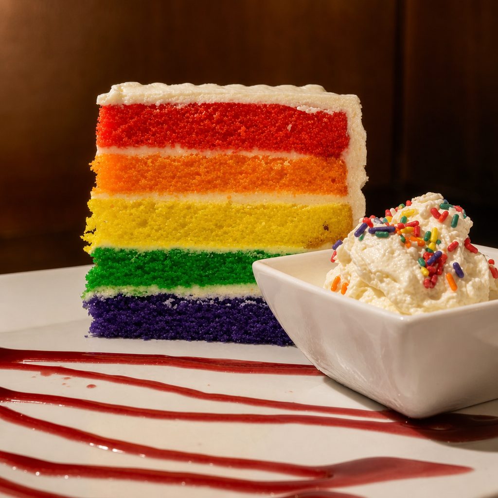 Rainbow Layer Cake.